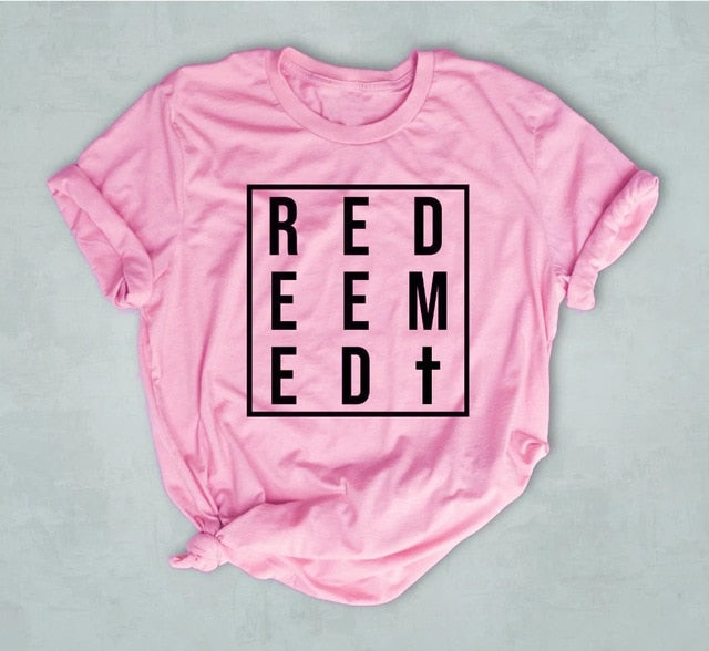 Redeemed Christian Statement Shirt-unisex-wanahavit-pink tee black text-XXXL-wanahavit