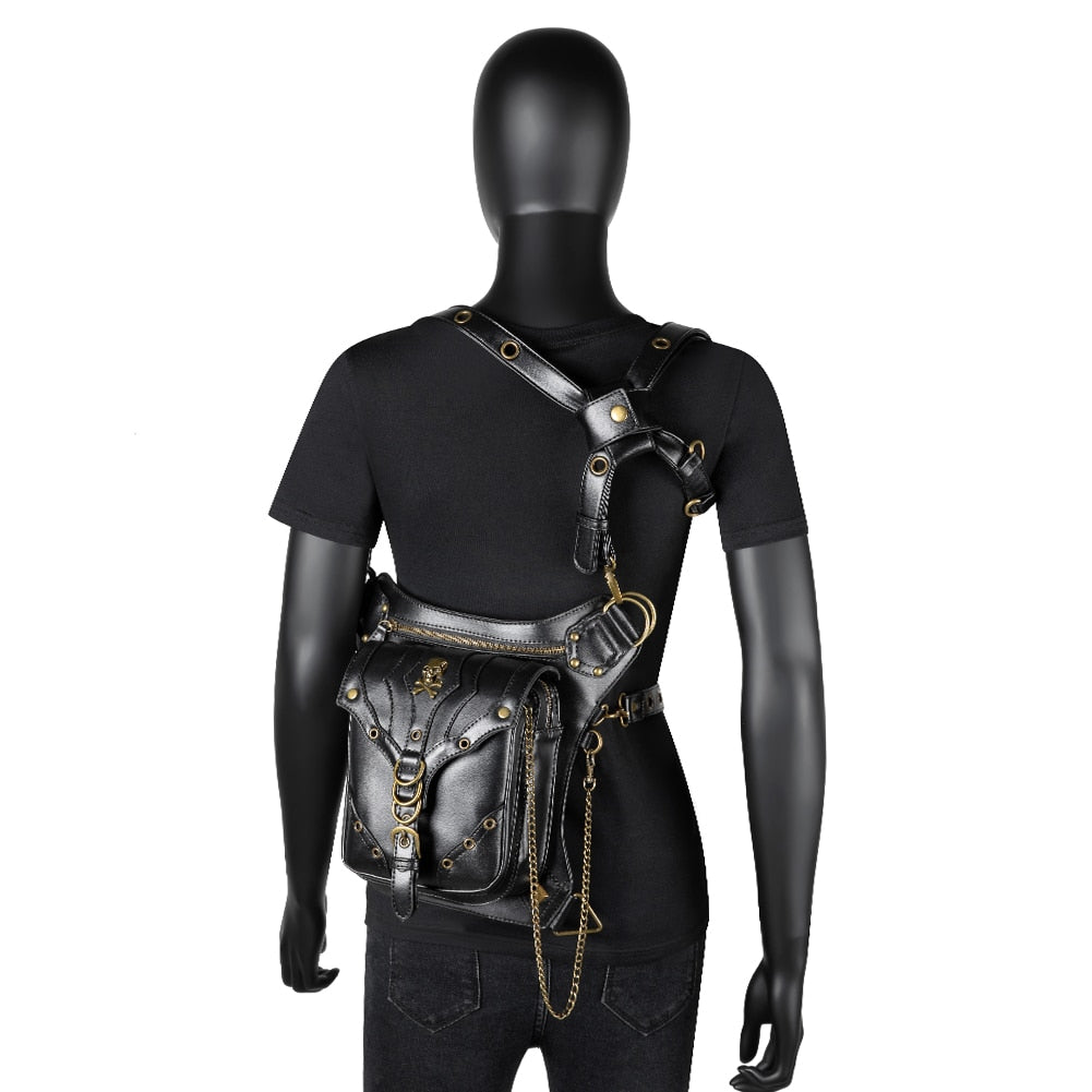 Steampunk Retro Rock Gothic Shoulder Waist Bag-women-wanahavit-wanahavit