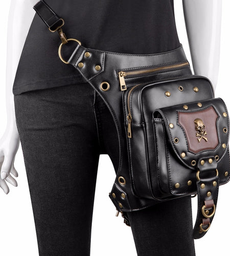 Steampunk Waist Bags Vintage Leather Leg Thigh Holster Bag-women-wanahavit-wanahavit
