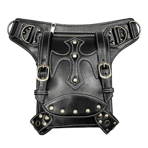 Load image into Gallery viewer, Steampunk Waist PU Leather Rivet Crossbody Shoulder Holster Bag-women-wanahavit-wanahavit
