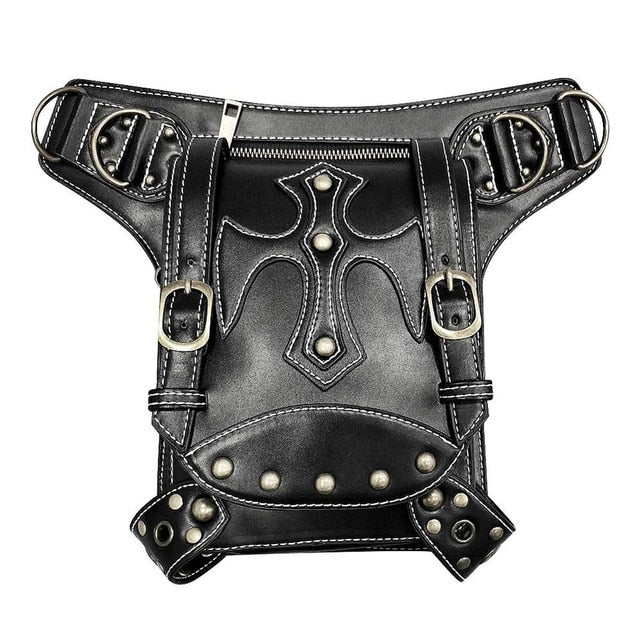 Steampunk Waist PU Leather Rivet Crossbody Shoulder Holster Bag-women-wanahavit-wanahavit
