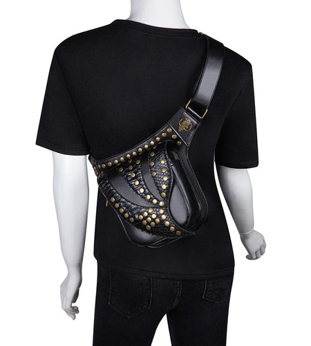 Vintage Steampunk Harley Rivet Leather Waist Biker Bag-women-wanahavit-wanahavit
