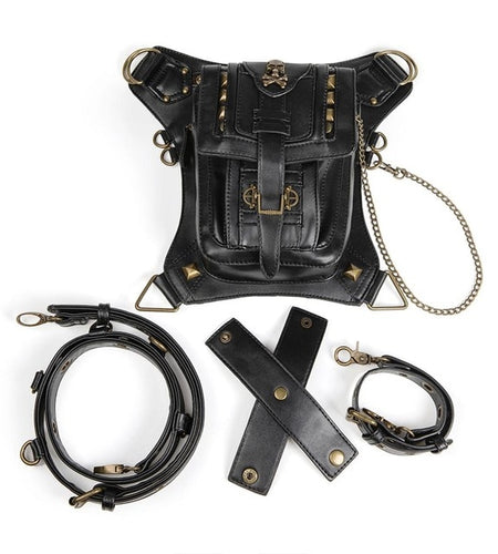 Steampunk PU Leather Vintage Gothic Multifunction Waist Leg Bag-women-wanahavit-wanahavit