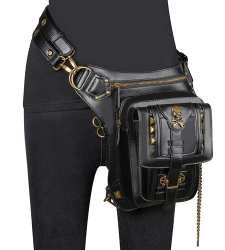 Steampunk PU Leather Vintage Gothic Multifunction Waist Leg Bag-women-wanahavit-wanahavit