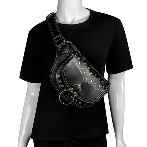 Load image into Gallery viewer, Women Rivet PU Leather Fashion Belt Bag Pouch-women-wanahavit-wanahavit
