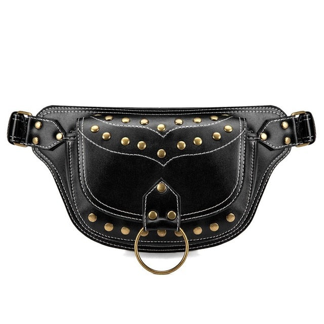 Women Rivet PU Leather Fashion Belt Bag Pouch-women-wanahavit-wanahavit