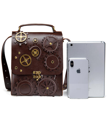 Steampunk Shoulder Square Messenger Bag-unisex-wanahavit-wanahavit