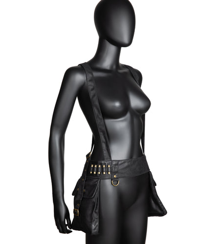 Steampunk Gothic Waistband with Two Waist Belt Bag-women-wanahavit-wanahavit