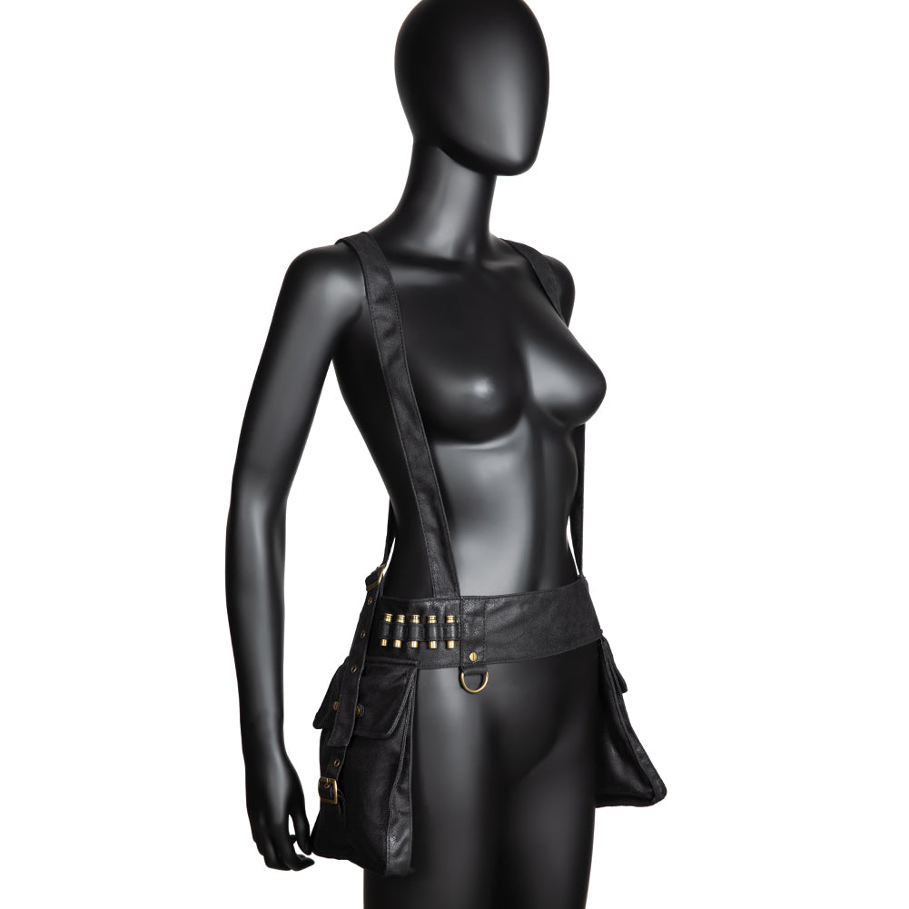 Steampunk Gothic Waistband with Two Waist Belt Bag-women-wanahavit-wanahavit