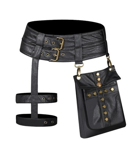 Steampunk Gothic Messenger Waist Belt Bag-women-wanahavit-wanahavit