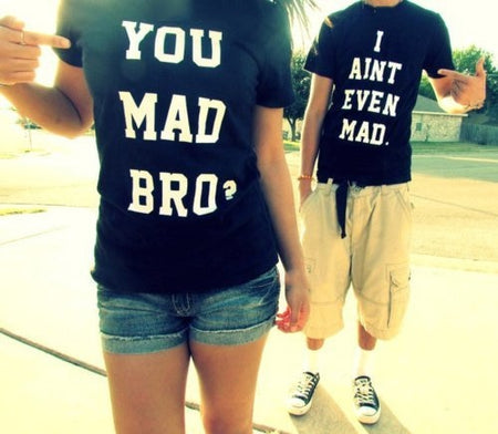 You Mad Bro ? I Ain't Even Mad Funny Matching Couple Tees-unisex-wanahavit-35Z4-FSTBK-S-wanahavit