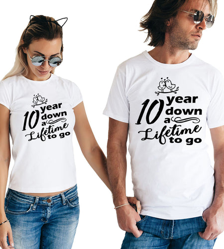 10 Years Down A Lifetime To Go Couple Matching Couple Tees-unisex-wanahavit-MY35-MSTWH-M-wanahavit