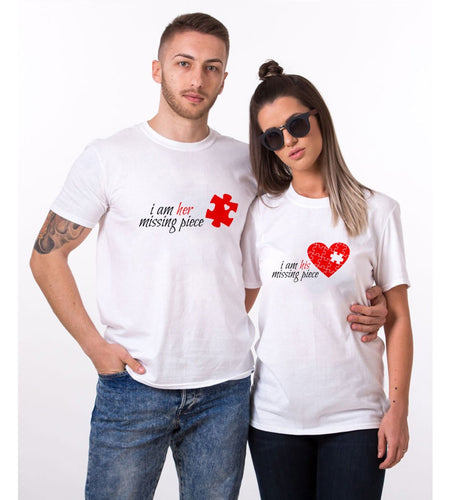 I Am Her Missing Piece & I Am His Missing Piece Matching Couple Tees-unisex-wanahavit-N752-MSTWH-S-wanahavit
