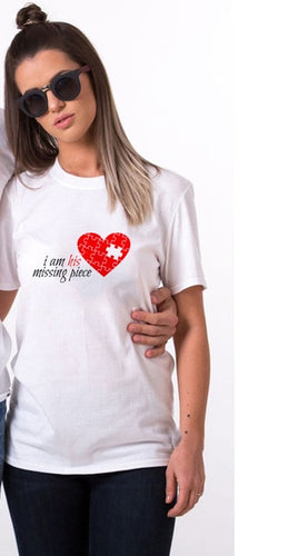 Load image into Gallery viewer, I Am Her Missing Piece &amp; I Am His Missing Piece Matching Couple Tees-unisex-wanahavit-FZ10-FSTWH-S-wanahavit
