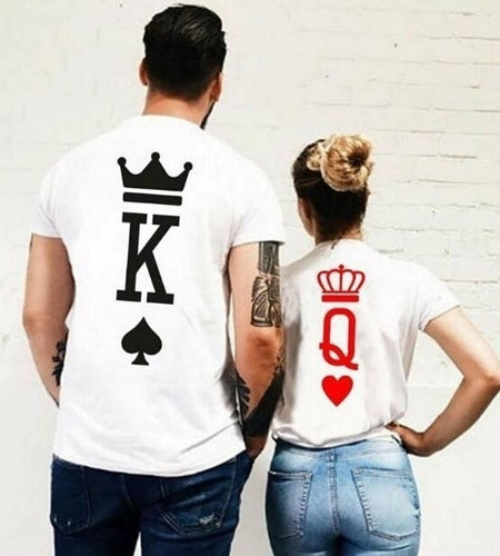 King & Queen Card Matching Couple Tee-unisex-wanahavit-MZ55-MSTWH-S-wanahavit