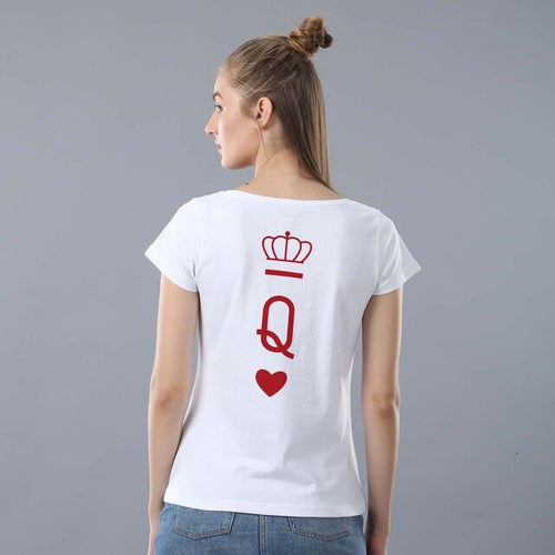 Load image into Gallery viewer, King &amp; Queen Card Matching Couple Tee-unisex-wanahavit-FF23-FSTWH-XXL-wanahavit

