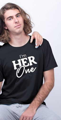 Load image into Gallery viewer, I&#39;m Her One I&#39;m His Only Couple Tees-unisex-wanahavit-J135-MSTBK-M-wanahavit
