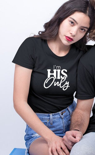 Load image into Gallery viewer, I&#39;m Her One I&#39;m His Only Couple Tees-unisex-wanahavit-35N8-FSTBK-S-wanahavit
