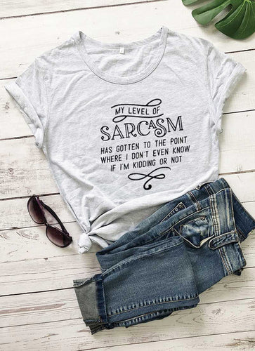 Load image into Gallery viewer, My Level Of Sarcasm Has Gotten To The Point Where I Don&#39;t Even Know If I&#39;m Kidding Or Not Statement Shirt-unisex-wanahavit-marble-black text-S-wanahavit
