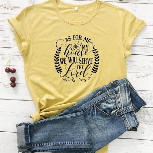 Load image into Gallery viewer, As For Me And My House We Will Serve The Lord Christian Statement Shirt-unisex-wanahavit-mustard-black text-XXXL-wanahavit
