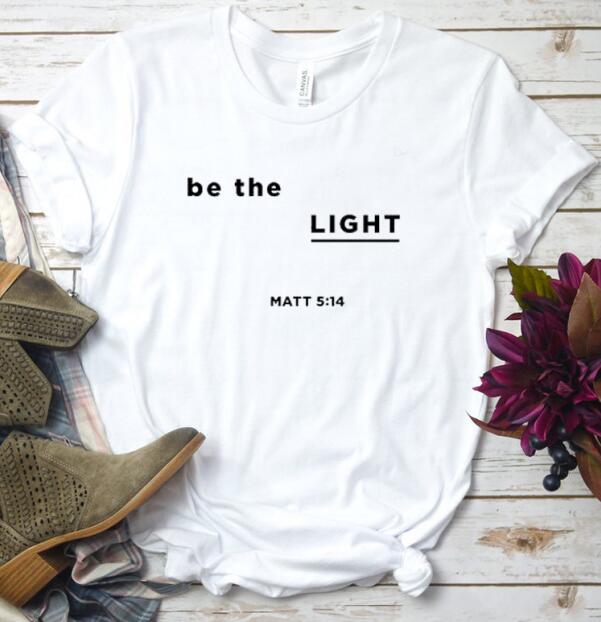 Be The Light Matt Christian Statement Shirt-unisex-wanahavit-white tee black text-XXXL-wanahavit