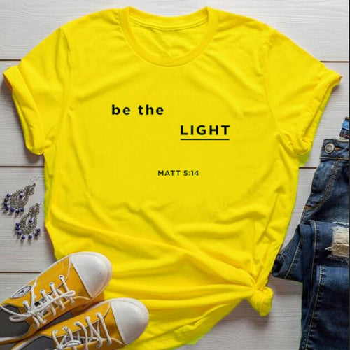 Load image into Gallery viewer, Be The Light Matt Christian Statement Shirt-unisex-wanahavit-mustard-black text-S-wanahavit
