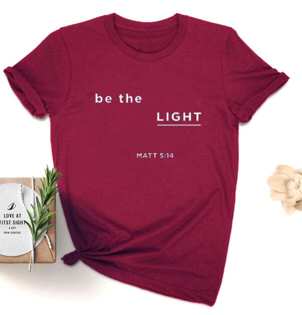 Be The Light Matt Christian Statement Shirt-unisex-wanahavit-burgundy-white text-M-wanahavit