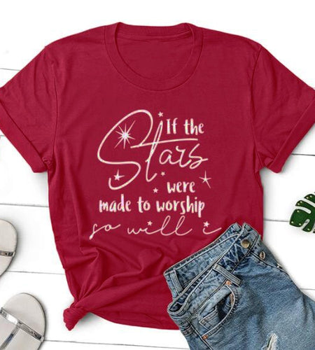 If The Stars Were Made To Worship So Will I Christian Statement Shirt-unisex-wanahavit-burgundy-white text-XXXL-wanahavit