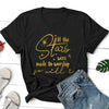 black tee gold text