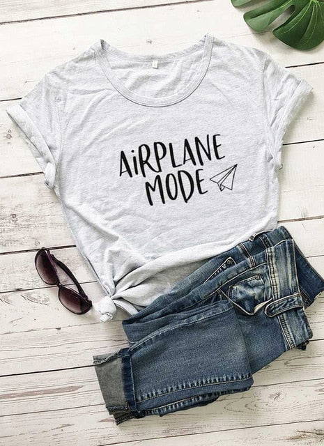 Airplane Mode Vacation Slogan Shirt-unisex-wanahavit-marble-black text-S-wanahavit