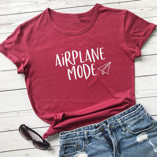 Load image into Gallery viewer, Airplane Mode Vacation Slogan Shirt-unisex-wanahavit-burgundy-white text-S-wanahavit
