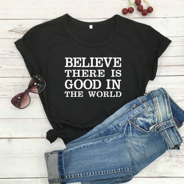 Believe There Is Good In The World Christian Statement Shirt-unisex-wanahavit-black tee white text-XXXL-wanahavit