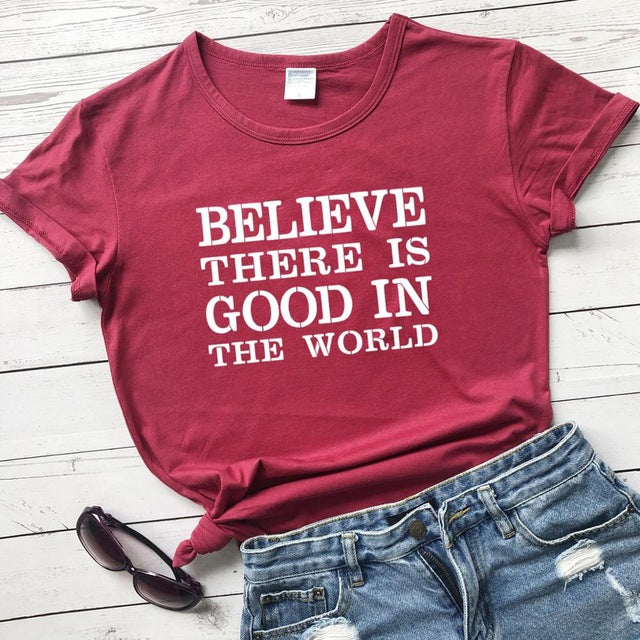 Believe There Is Good In The World Christian Statement Shirt-unisex-wanahavit-burgundy-white text-XXXL-wanahavit