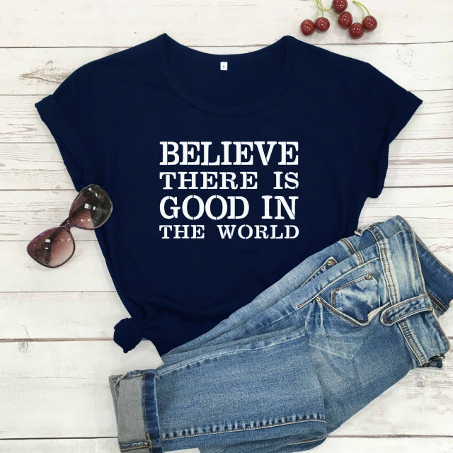 Believe There Is Good In The World Christian Statement Shirt-unisex-wanahavit-navy blue-white txt-XXXL-wanahavit