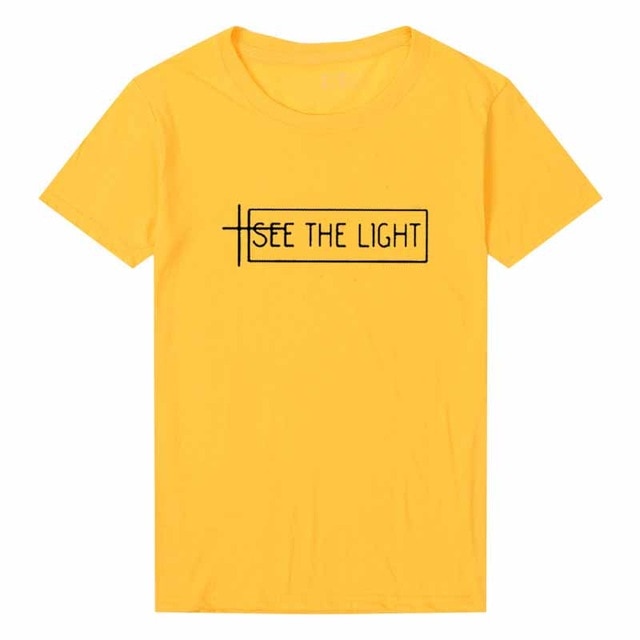 See The Light Christian Statement Shirt-unisex-wanahavit-gold tee black text-M-wanahavit