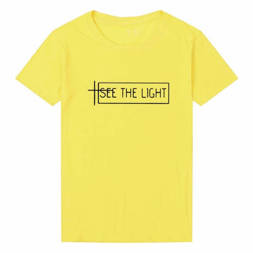Load image into Gallery viewer, See The Light Christian Statement Shirt-unisex-wanahavit-mustard-black text-M-wanahavit

