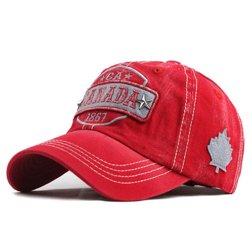 Load image into Gallery viewer, Canada 1867 Autumn Leaf Patch Embroidered Baseball Cap-unisex-wanahavit-F393 Red-Adjustable-wanahavit
