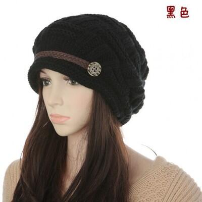 Load image into Gallery viewer, Cabled Checker Pattern Casual Warm Knitted Winter Beanie Cap-women-wanahavit-black-wanahavit
