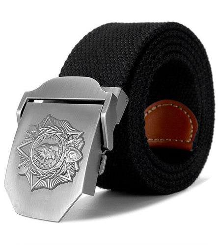 Soviet Alexander Nevsky Badge 3D Canvas Belt-men-wanahavit-Black-130cm-wanahavit