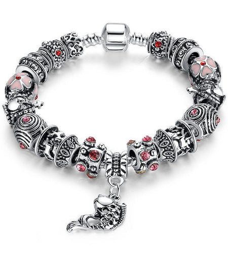 Tibetan Silver Fish Charm Bracelet-women-wanahavit-20cm Length-wanahavit