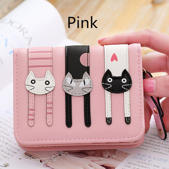 Cute PU Leather Hasp Cartoon Cat Purse-women-wanahavit-01 Pink-wanahavit