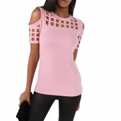 Load image into Gallery viewer, Hollow Out Slim Spring Summer Casual Hot Tops-women-wanahavit-pink colour-L-wanahavit
