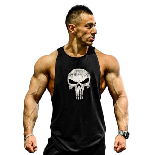 Load image into Gallery viewer, Punisher Fitness Tank Top-men fitness-wanahavit-Black Punisher-M-wanahavit
