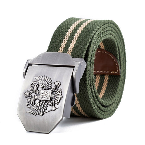 Load image into Gallery viewer, Russian National Emblem Canvas Tactical Belt-men-wanahavit-Green Stripes-110CM-wanahavit
