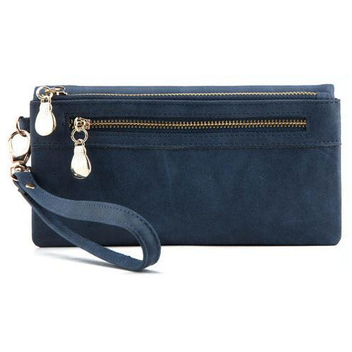 High Capacity Long Dull Polish PU Leather-women-wanahavit-Blue-wanahavit