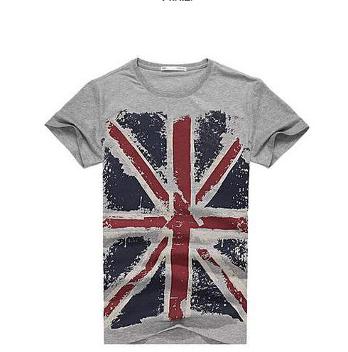 Slim Fit UK Flag Printed Shirt-men-wanahavit-Grey-M-wanahavit