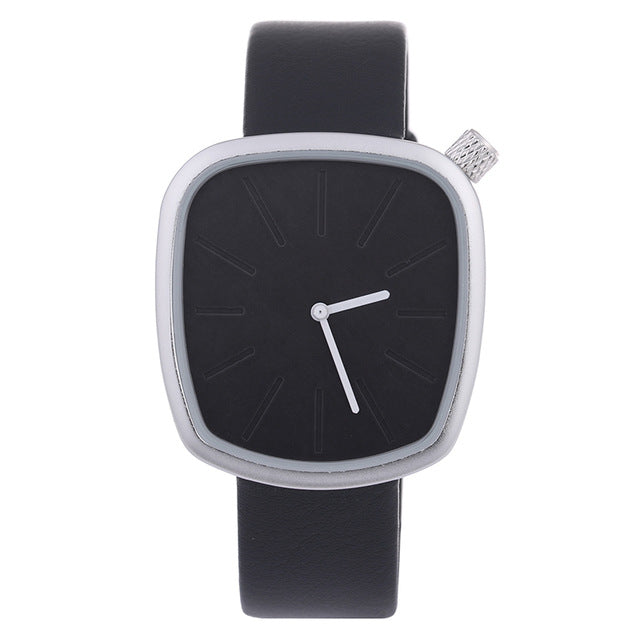 Luxury Irregular Shaped Wristwatch-unisex-wanahavit-black band silver-wanahavit