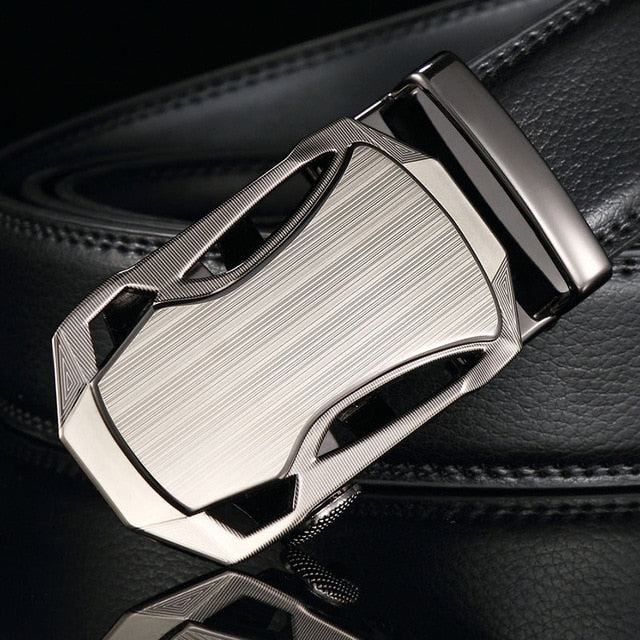 Automatic Buckle Cowhide Leather Strap Belt-men-wanahavit-Car 001 black-105CM-wanahavit
