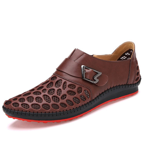 Load image into Gallery viewer, Genuine Leather Summer Leisure Breathable Flat Shoes-men-wanahavit-Brown-6-wanahavit
