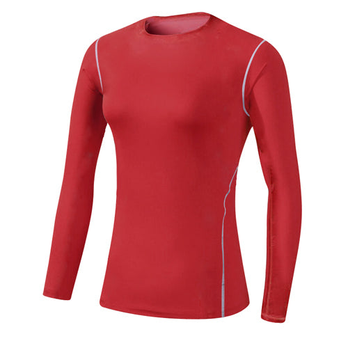 Quick Dry Workout Long Sleeve Solid Color Shirt-women fitness-wanahavit-Red-S-wanahavit